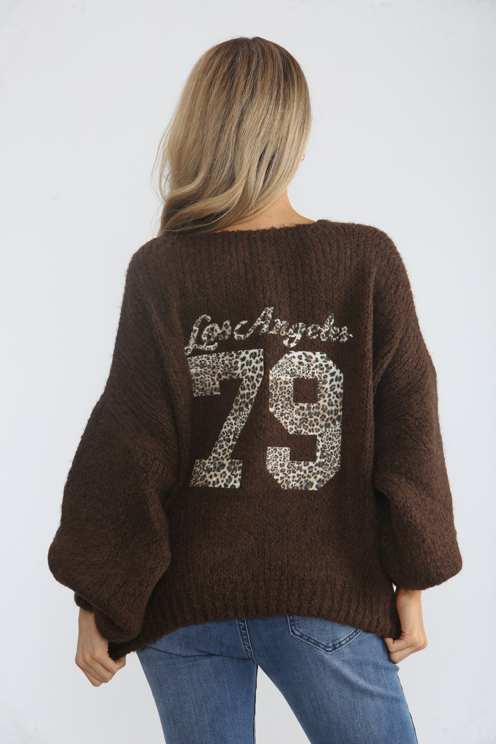 LOSANGELS SLOGAN KNIT JUMPER