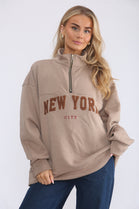 OVERSIZED HALF ZIP NEWYORK SEWAT