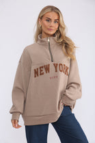 OVERSIZED HALF ZIP NEWYORK SEWAT