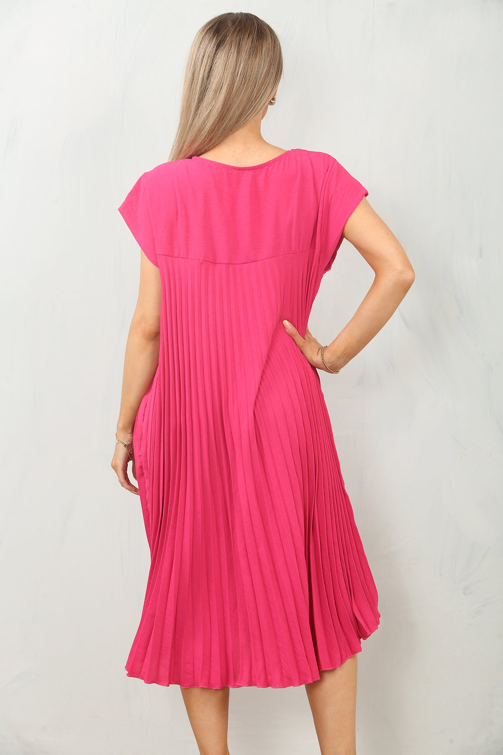 PLEATED MIDI DRESS (15146584473984)