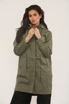 PULL STRING SIDE BUTTON DETAIL RAIN JACKET (15313786601856) (15340901564800)