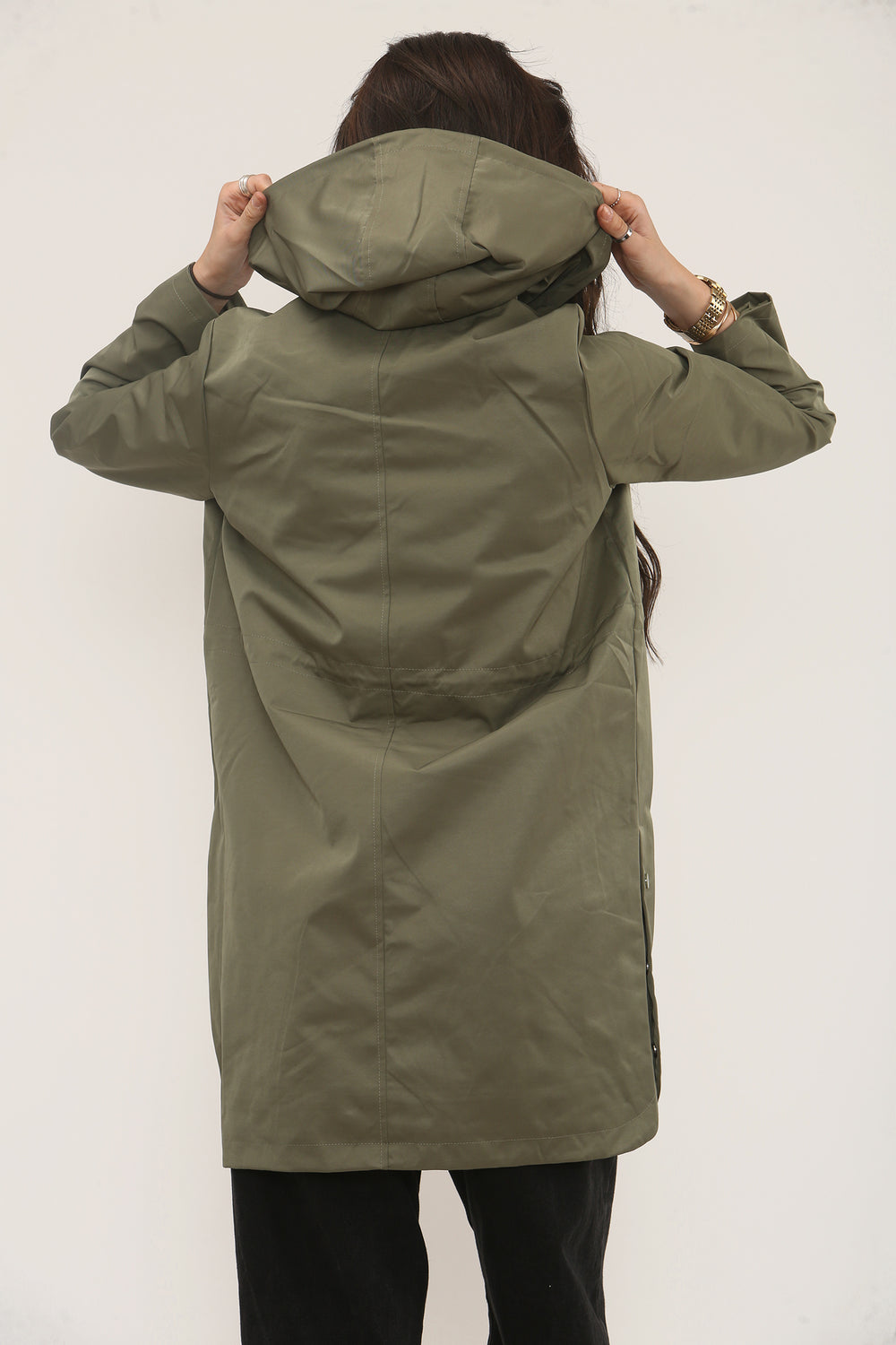 PULL STRING SIDE BUTTON DETAIL RAIN JACKET (15313786601856) (15340901564800)