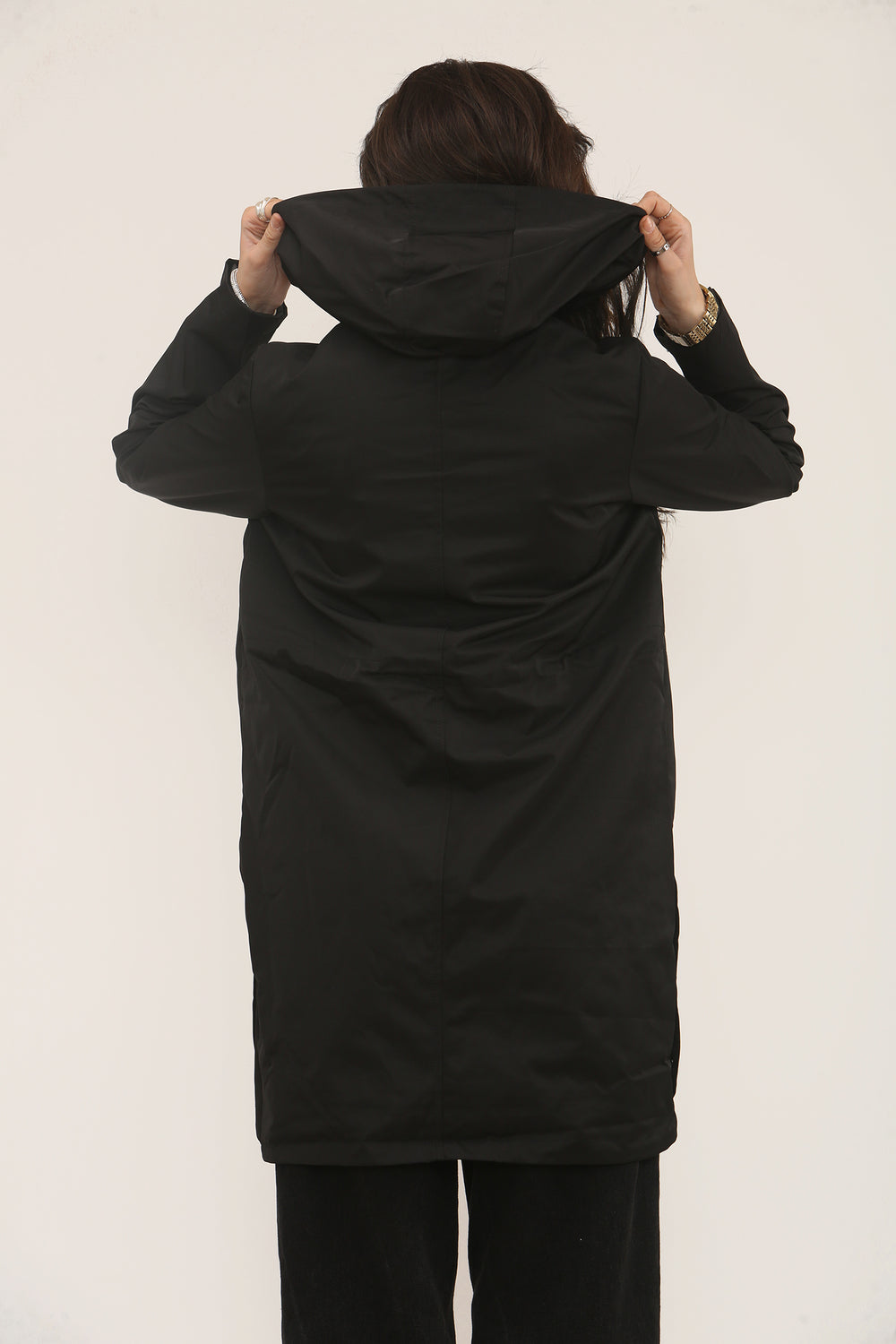 PULL STRING SIDE BUTTON DETAIL RAIN JACKET (15313789321600)