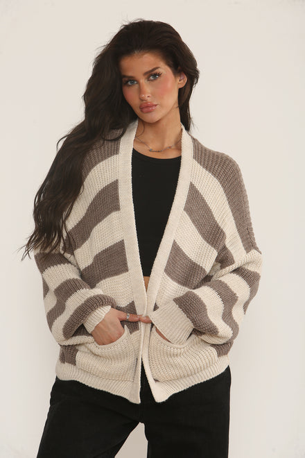 STRIPE KNIT CARDIGAN (15313723621760)