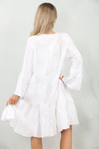 FLORAL EMDROIDERED SMOCK DRESS (15148448121216)