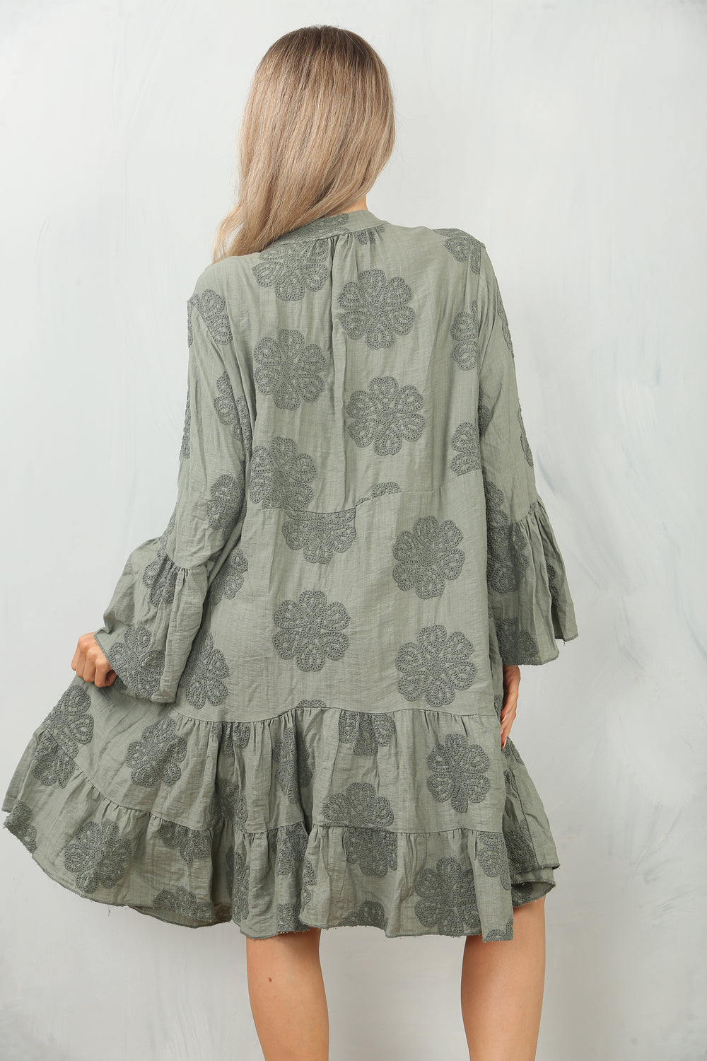 FLORAL EMDROIDERED SMOCK DRESS (15148450349440)
