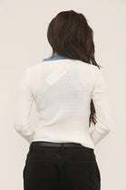 GOLD BUTTON DENIM TEXTURED KNIT TOP (15313779982720)