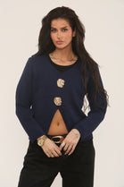 BIG GOLD BUTTON CUTOUT FRONT JUMPER (15313741742464)