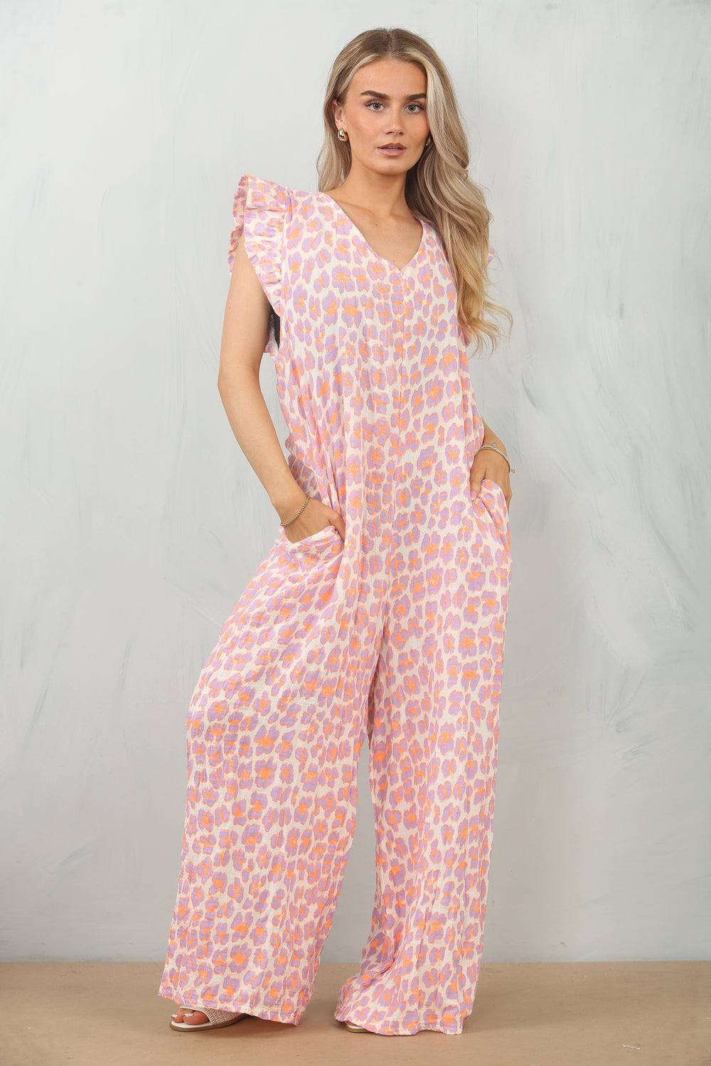 LEOPARD CHEESE CLOTH JUMPSUIT (15148483215744) (15158626746752)
