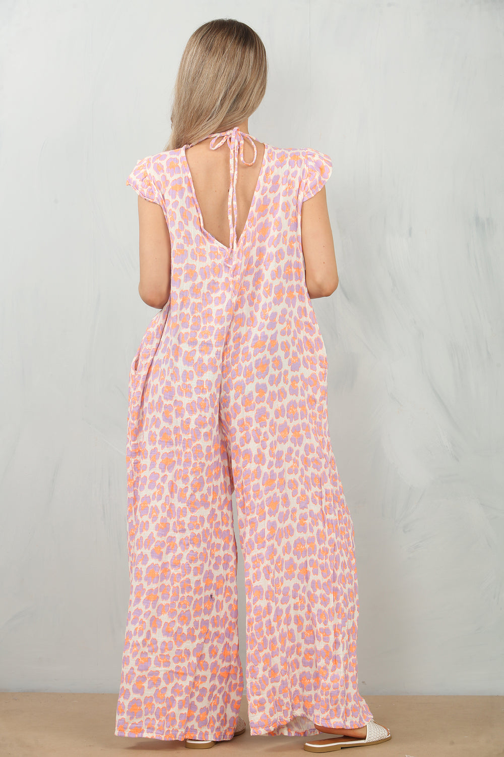 LEOPARD CHEESE CLOTH JUMPSUIT (15148483215744) (15158626746752)