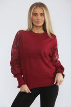 LACE SLEEVE JUMPER