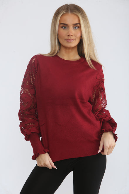 LACE SLEEVE JUMPER