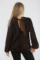 BOW BACK EMBELLISHED BLOUSE