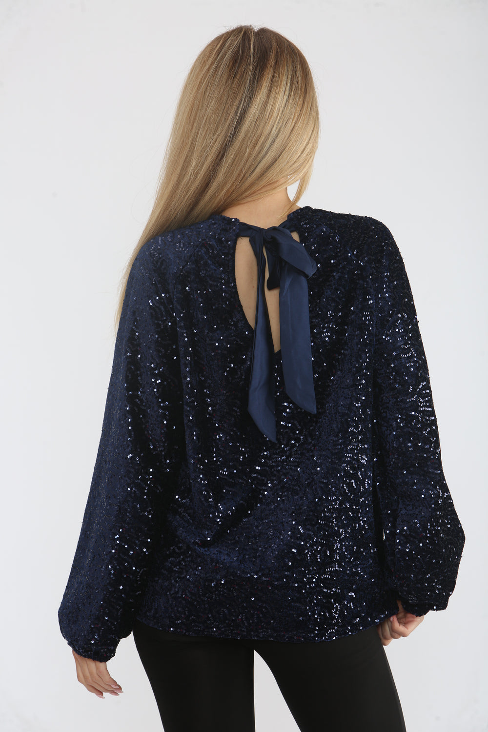BOW BACK EMBELLISHED BLOUSE