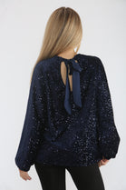 BOW BACK EMBELLISHED BLOUSE