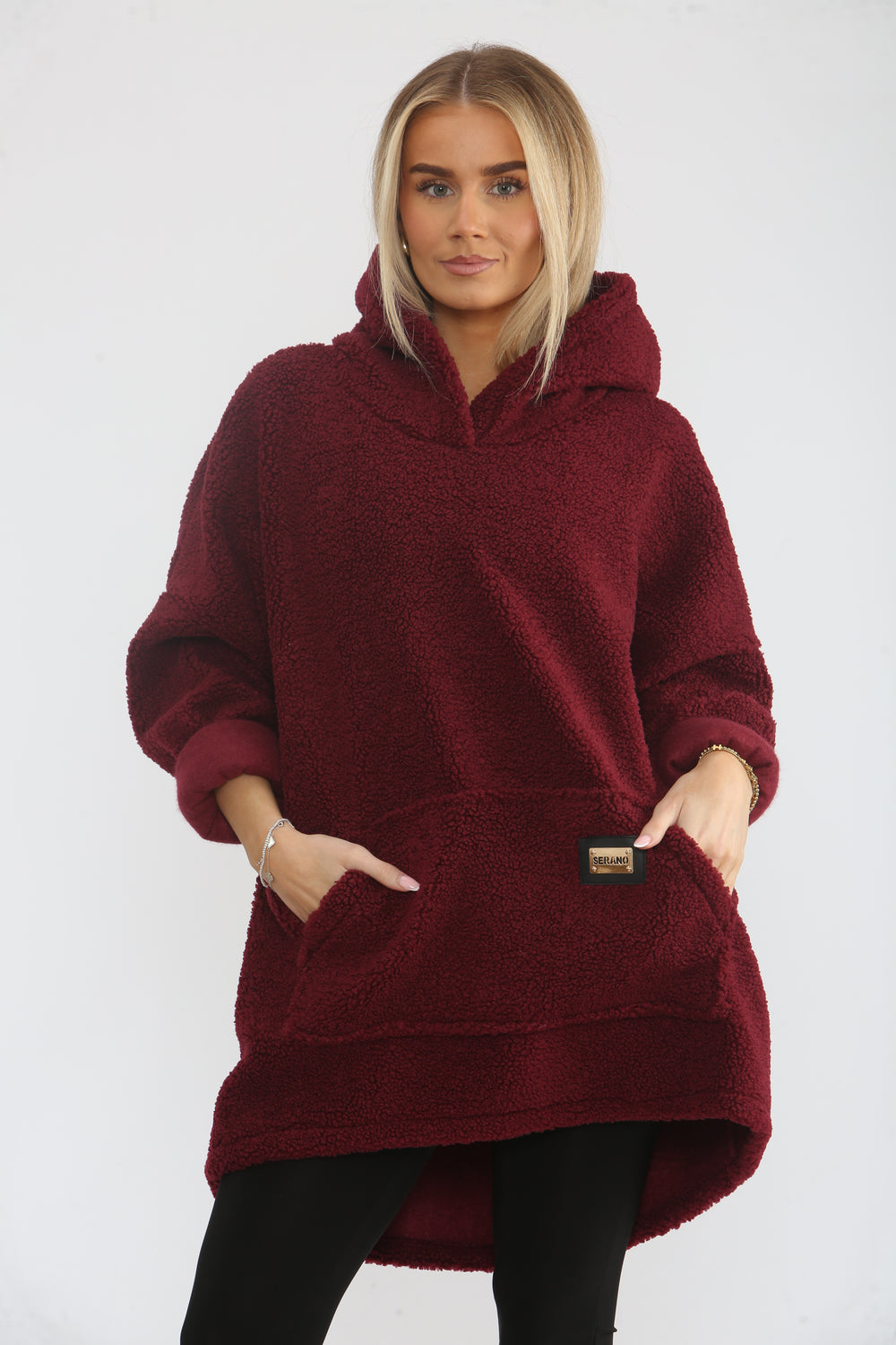 TEDDY SLOGAN PATCH HOODIE