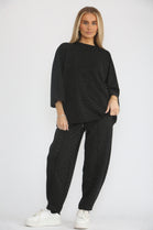 RHEINSTONE CARROT SEAM LOUGE SET