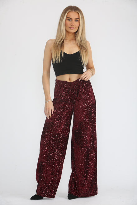 FLARE SEQUIN TROUSER