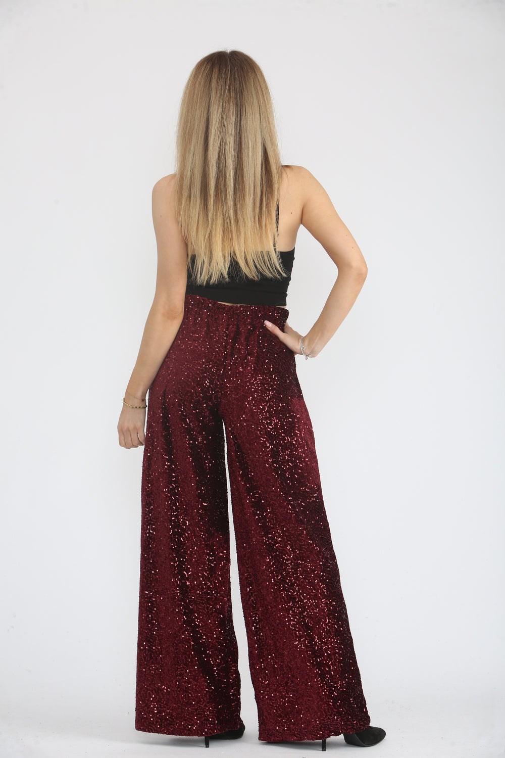 FLARE SEQUIN TROUSER