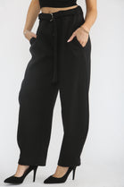 BELTED BARREL TROUSER