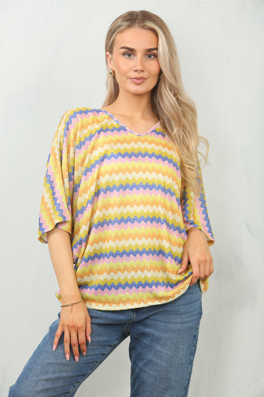 ZIG ZAG PRINT BACK BOW TOP (15148474564992)