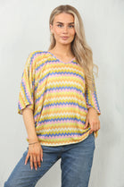 ZIG ZAG PRINT BACK BOW TOP (15148474564992)