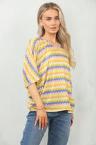 ZIG ZAG PRINT BACK BOW TOP (15148474564992)