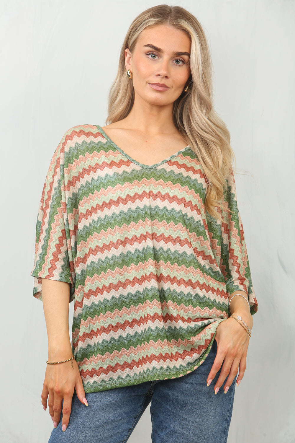 ZIG ZAG PRINT BACK BOW TOP (15148475416960)