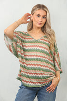 ZIG ZAG PRINT BACK BOW TOP (15148475416960)