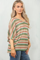ZIG ZAG PRINT BACK BOW TOP (15148475416960)