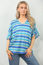 ZIG ZAG PRINT BACK BOW TOP (15148475711872)