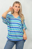 ZIG ZAG PRINT BACK BOW TOP (15148475711872)