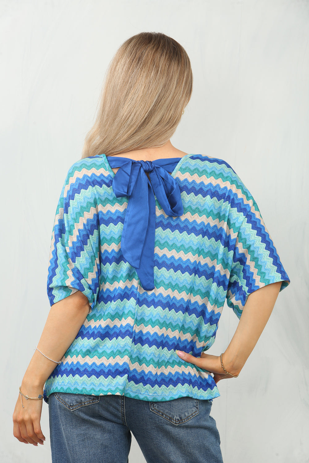 ZIG ZAG PRINT BACK BOW TOP (15148475711872)