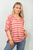 ZIG ZAG PRINT BAK BOW TOP (15148473713024)