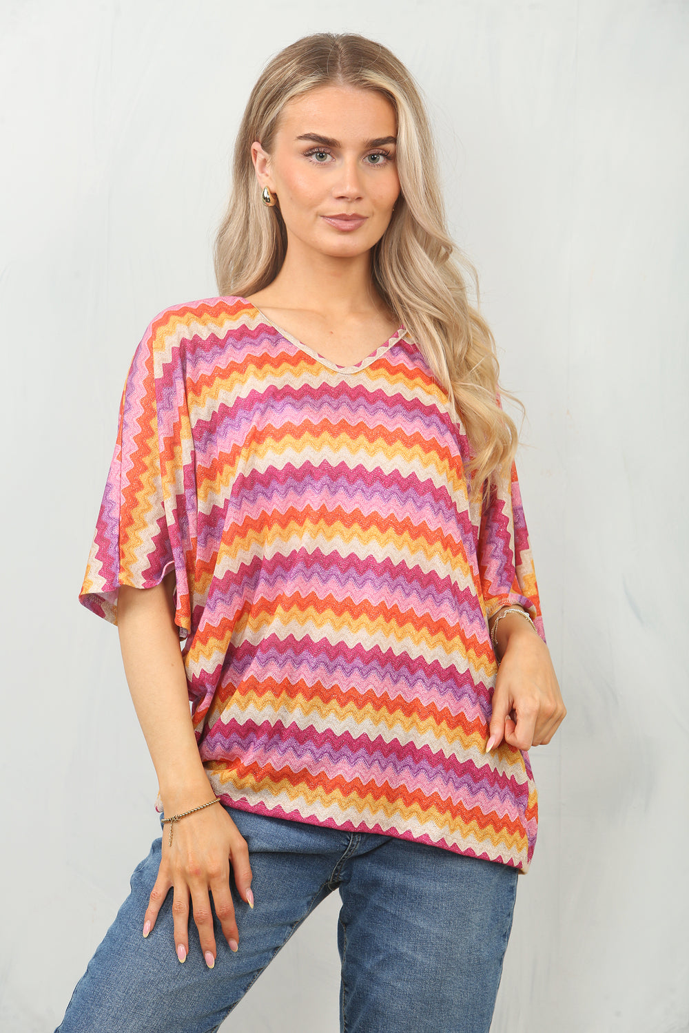 ZIG ZAG PRINT BACK BOW TOP (15148476006784)