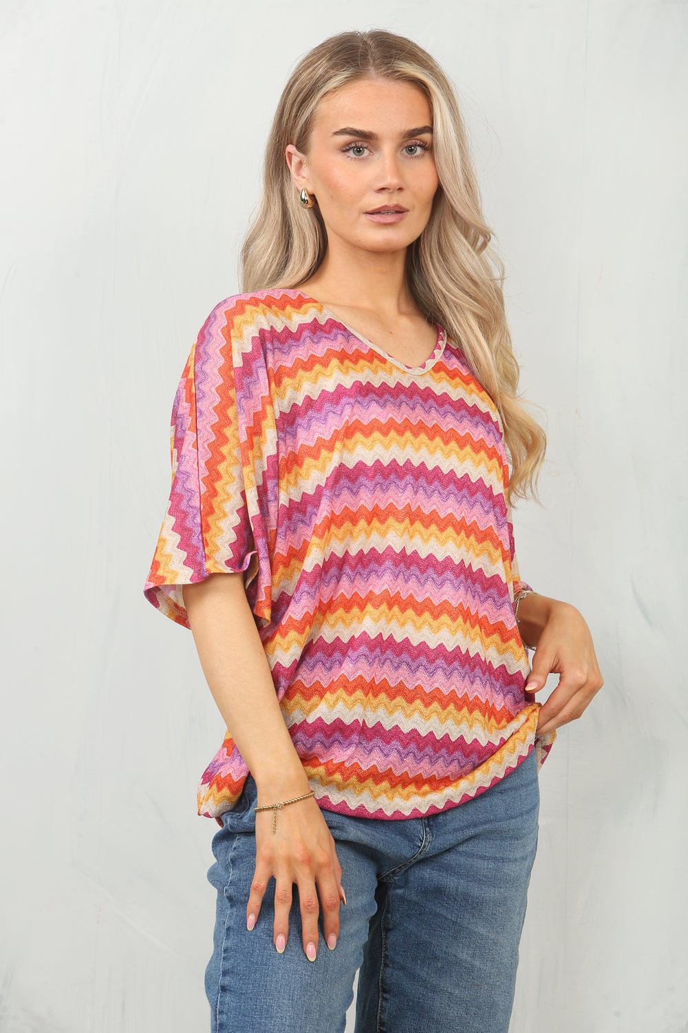 ZIG ZAG PRINT BACK BOW TOP (15148476006784)