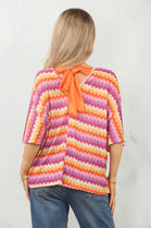 ZIG ZAG PRINT BACK BOW TOP (15148476006784)