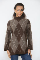 HIGHNECK ARGYLE JUMPER