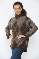 HIGHNECK ARGYLE JUMPER