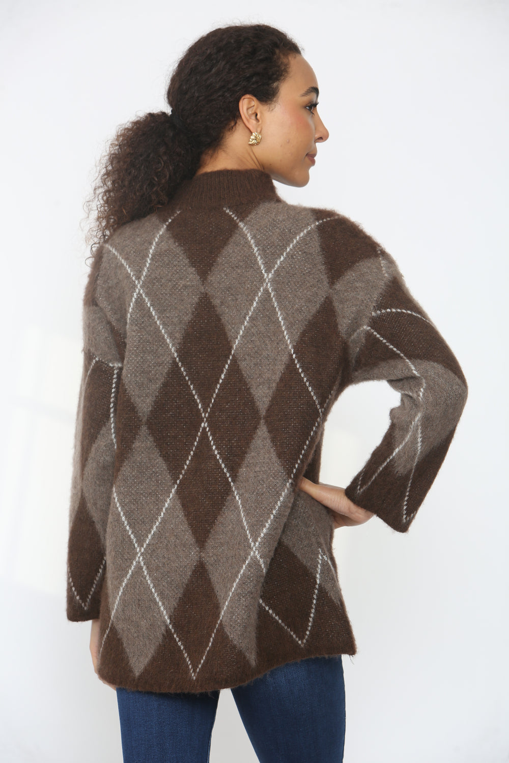HIGHNECK ARGYLE JUMPER