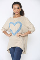OVERSIZED HEART PATCH SWEAT SHIRT