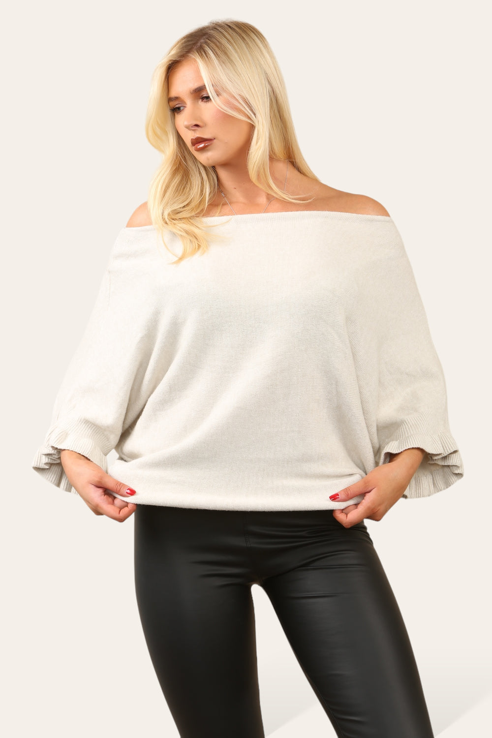FRILL SLEEVE JUMPER (8678175211768) (8692398948600)