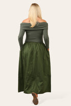 OFF SHOULDER LONG SLEEVE RIB DRESS (8681213624568)