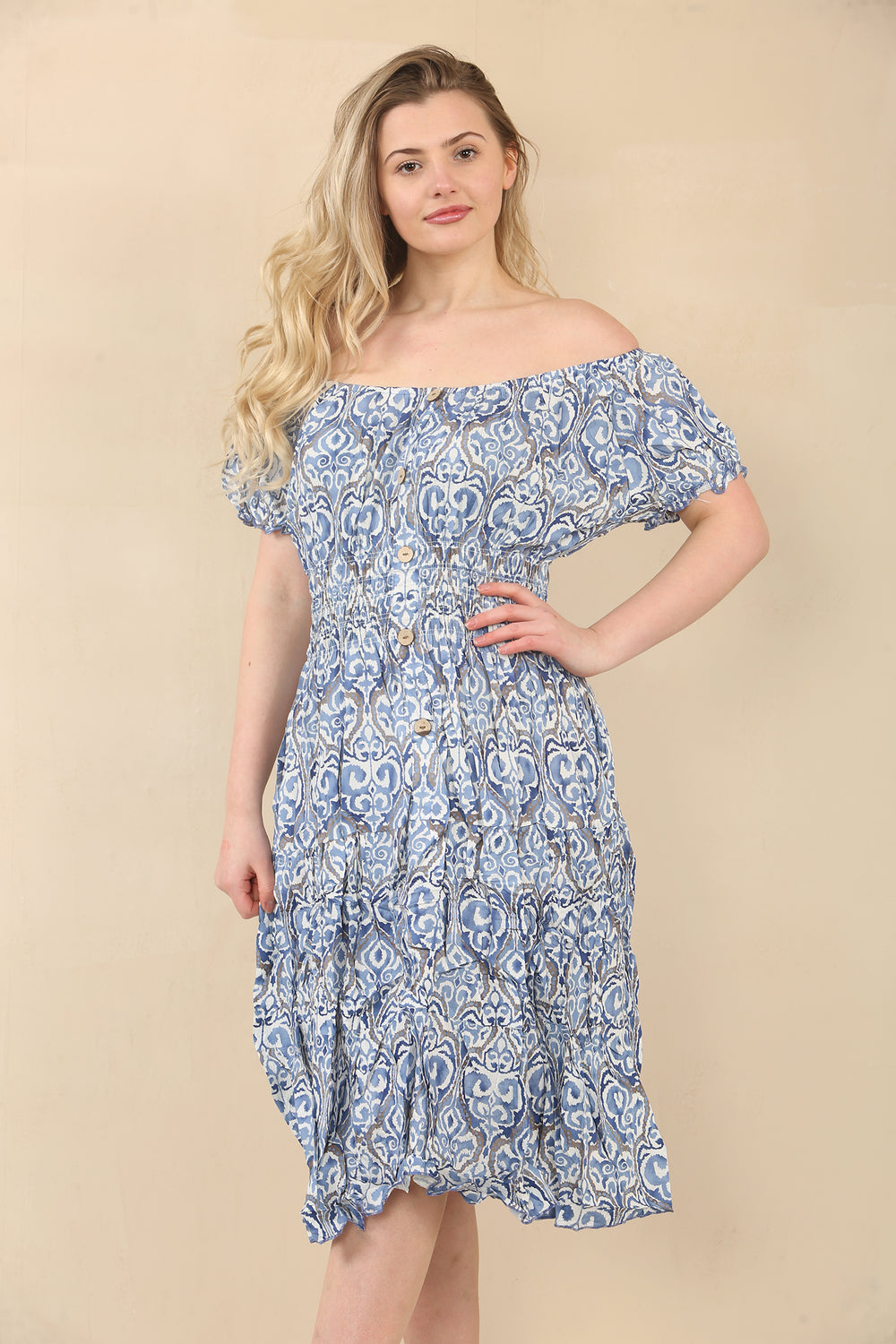 LEAF PRINT BUTTON DETAIL DRESS(MIXED COLOUR PACK) (15075572810112) (15078966264192)