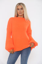 CHUNKY KNIT BALLOON SLEEVE JUMPER