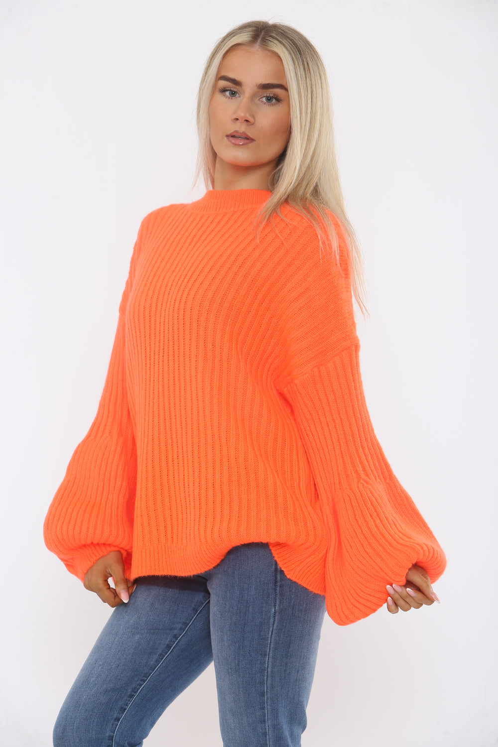 CHUNKY KNIT BALLOON SLEEVE JUMPER