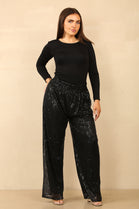 BELEN FLARE SEQUIN TROUSER (14859971592576)