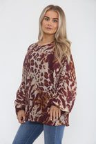 PLEATED ABSTRACT BLOUSE