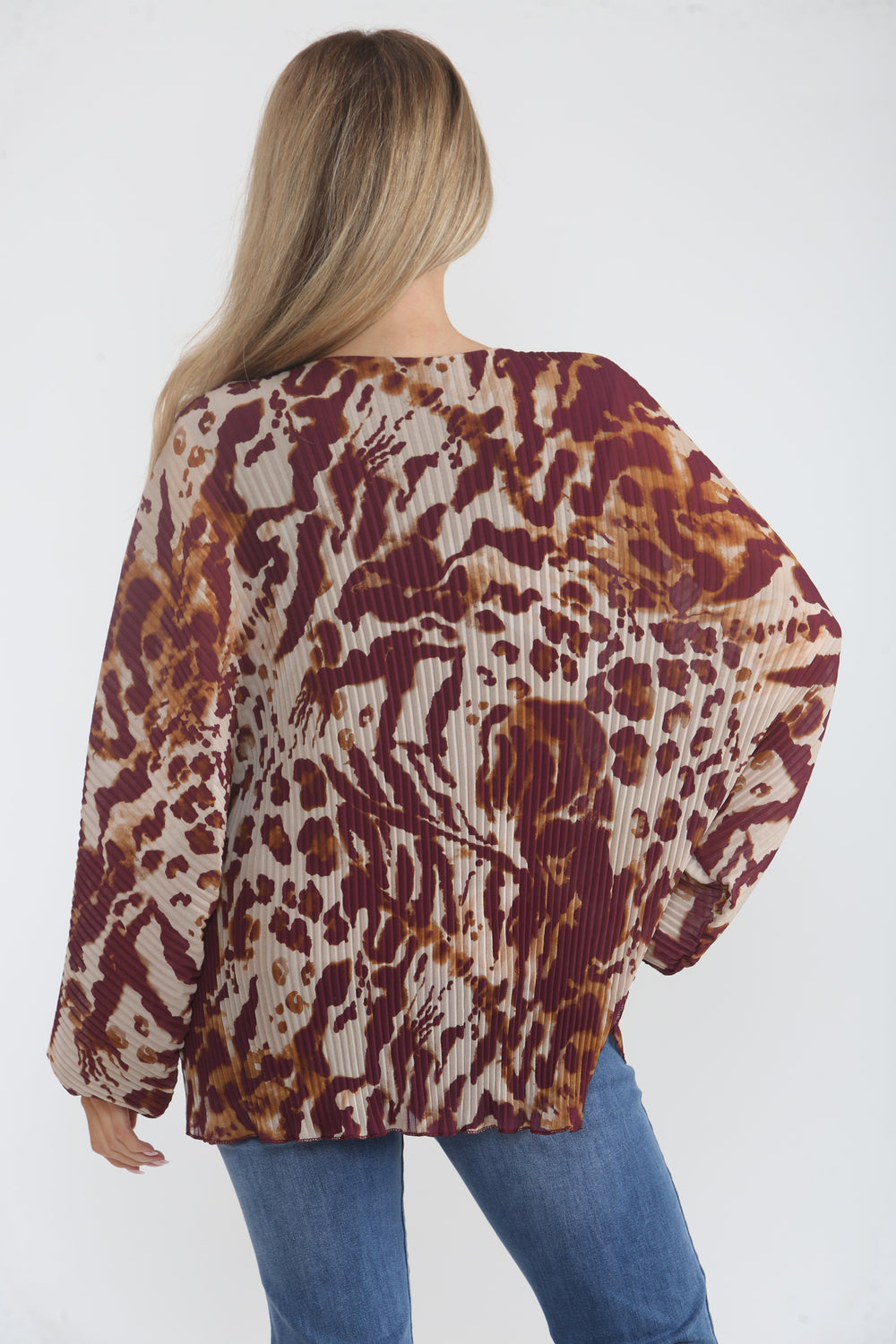 PLEATED ABSTRACT BLOUSE