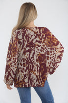 PLEATED ABSTRACT BLOUSE